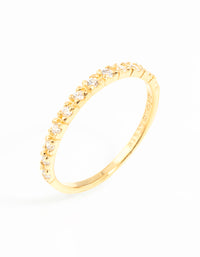 Gold Plated Sterling Silver Pave Diamante Ring - link has visual effect only