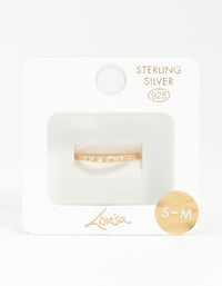 Gold Plated Sterling Silver Pave Diamante Ring - link has visual effect only