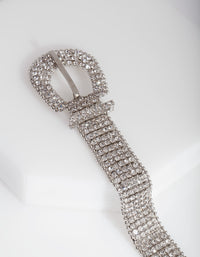 Rhodium Diamante Buckle Bracelet - link has visual effect only