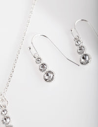 Diamond Simulant Graduating Crystal Necklace & Earrings Set - link has visual effect only