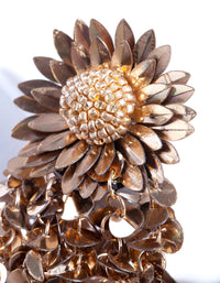 Mixed Metal Sequin Flower Earrings - link has visual effect only