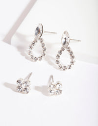 Silver Diamante Door Knocker Earring Pack - link has visual effect only