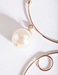 Rose Gold Pearl Open Hoop Earrings - link has visual effect only