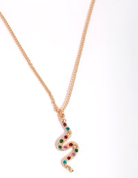 Gold Multi Diamante Snake Necklace - link has visual effect only