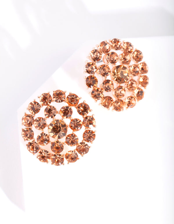 Rose Gold Bling Stud Earrings