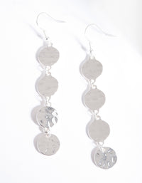 Silver Round Disc Drop Earrings - link has visual effect only