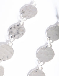 Silver Round Disc Drop Earrings - link has visual effect only