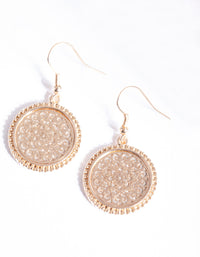 Gold Filigree Disc Earrings - link has visual effect only