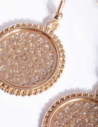 Gold Filigree Disc Earrings - link has visual effect only