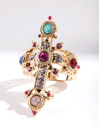 Gold Dolce Vita Cross Ring - link has visual effect only