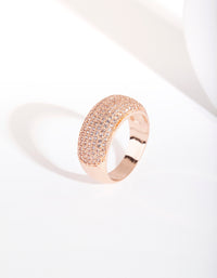 Rose Gold Cubic Zirconia Round Pave Ring - link has visual effect only