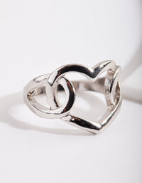 Silver Intertwined Heart Ring - link has visual effect only