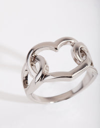 Silver Intertwined Heart Ring - link has visual effect only