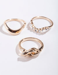 Gold Knot Snake Ring Pack - link has visual effect only