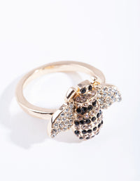 Gold Diamante Bumblebee Ring - link has visual effect only