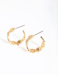 Gold Daisy Chain Hoop Earrings - link has visual effect only