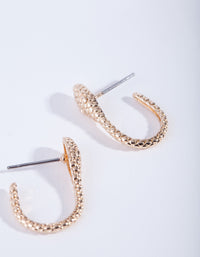 Gold U Snake Hoop Earrings - link has visual effect only