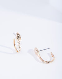 Gold U Snake Hoop Earrings - link has visual effect only