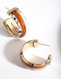 Antique Gold Enamel Hoop Earrings - link has visual effect only