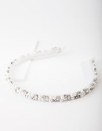 Silver Trim Pearl & Crystal Headband - link has visual effect only