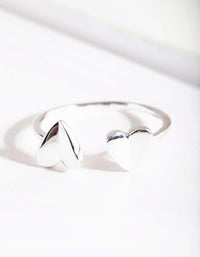 Silver Open Double Heart Ring - link has visual effect only