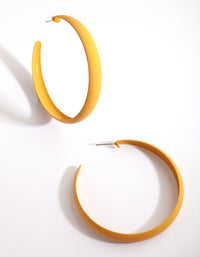 Mustard Coated Metal 60mm Hoop Earrings - link has visual effect only