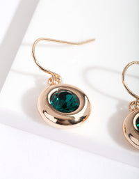 Emerald Diamond Simulant Circle Drop Earrings - link has visual effect only