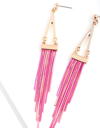 Gold Pink Chain Earrings - link has visual effect only