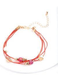 Red Diacut Beaded Bracelet - link has visual effect only