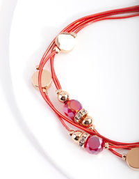 Red Diacut Beaded Bracelet - link has visual effect only