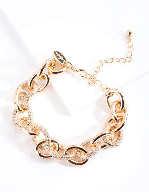 Gold Diamante Chunky Bracelet