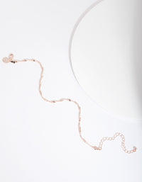 Rose Gold Twist Chain Anklet - link has visual effect only