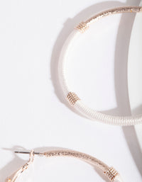 Rose Gold White Thread Wrap Hoop - link has visual effect only