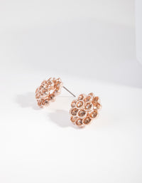 Rose Gold Two-Tier Diamante Flower Stud Earrings - link has visual effect only