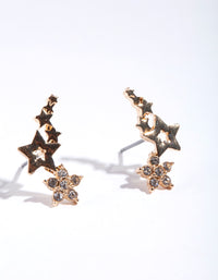 Gold Cluster Star Crawler Earrings - link has visual effect only