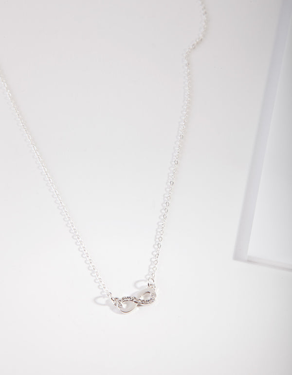 Silver Diamante Infinity Necklace