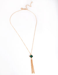 Gold Clover Tassel Chain Necklace - link has visual effect only