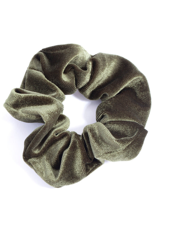 Green Velvet Scrunchie