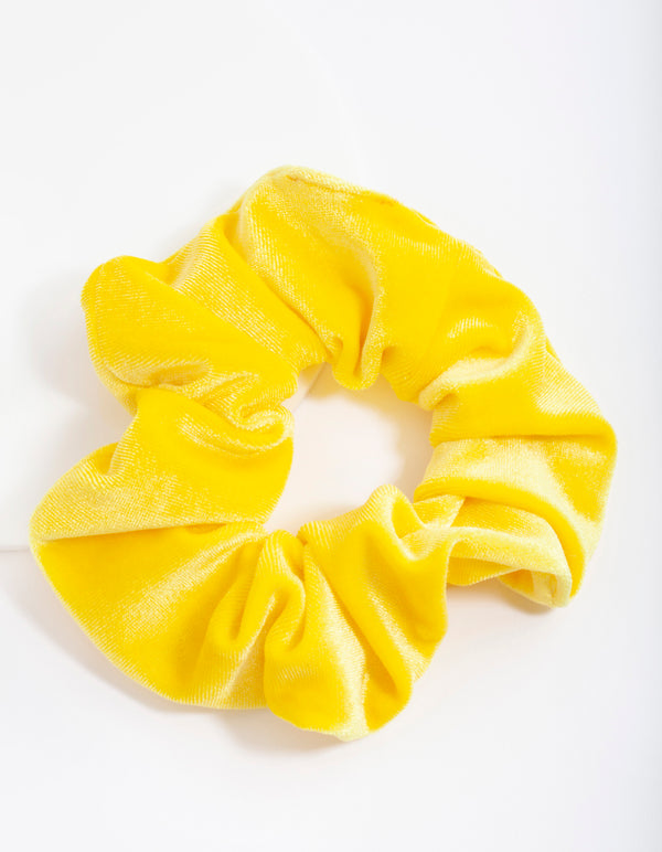 Bright Yellow Velvet Scrunchie