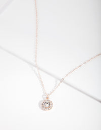 Rose Gold Diamond Simulant Crystal Necklace - link has visual effect only