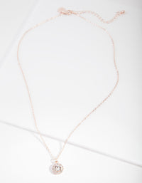 Rose Gold Diamond Simulant Crystal Necklace - link has visual effect only