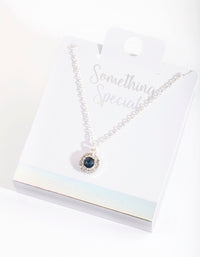 Midnight Blue Diamond Simulant Halo Necklace - link has visual effect only