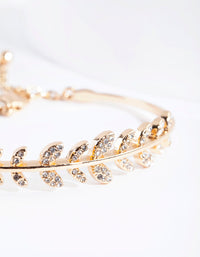 Gold Crystal Laurel Cuff Bracelet - link has visual effect only