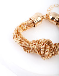 Gold Mesh Knot Chain Bracelet - link has visual effect only