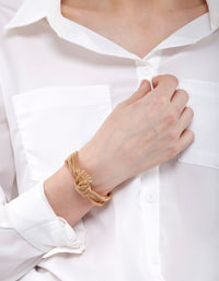 Gold Mesh Knot Chain Bracelet - link has visual effect only