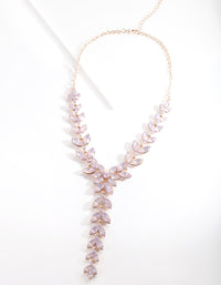 Rose Gold Pink Cascading Navette Necklace - link has visual effect only