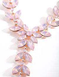 Rose Gold Pink Cascading Navette Necklace - link has visual effect only