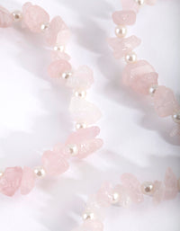 Pink Chipped Bead Stretch Bracelet 3 Pack - link has visual effect only