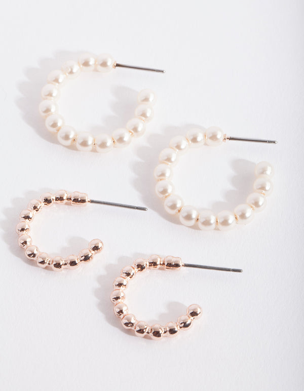 Rose Gold Pearl Earring Pack