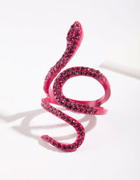 Pink Diamante Swirl Snake Ring - link has visual effect only